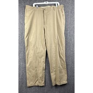 Wrangler Riata Dress Chino Pants Mens 40x34 Beige Cotton Twill Flat Front Office